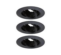 Paulmann 92111 - Foco empotrado, kit de 3 orientable redondo, 90 mm, 30° GU10 máx. 3x10W 230 V Negro Luminaria empotrada - Luminaria sin bombilla