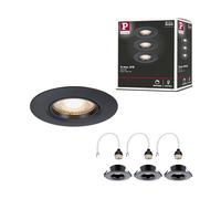 Paulmann 92114 - Foco empotrado (3 fijos, redondos, 90 mm, GU10, máx. 3x10W 230 V Negro Luminaria empotrada - Luminaria sin bombilla