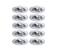 Paulmann 92116 - Foco empotrado, kit de 10 orientable redondo, 90 mm, 30 °, GU10 máx. 10x10W 230 V cromo mate Luminaria empotrada - luminaria sin bombilla
