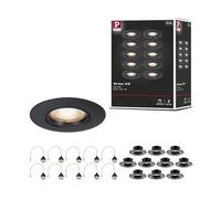 Paulmann 92120 - Foco empotrado (10 unidades, 90 mm, GU10 máx. 10x10W 230 V Negro Luminaria empotrada - luminaria sin bombilla