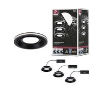 Paulmann 92252 Sormus IP65 - Foco empotrado (100 mm, 3 x 4,8/1,5 W, 560 lm, 180 lm, 230 V, 3000 K), color negro