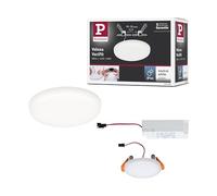 Paulmann 92390 Panel LED, luminaria empotrable Veluna VariFit IP44, blanco neutro, 75 mm, redondo, incl. 1x4,5 W, satinado, plástico, 4000K