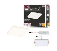 Paulmann 92394 Panel LED, luminaria empotrable Veluna VariFit IP44, 125x125 mm, cuadrada, incl. 1x8,5 W, lámpara de techo, satinado, plástico, 3000 K