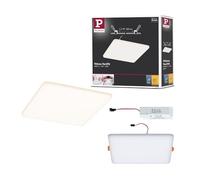 Paulmann 92395 Panel LED, luminaria empotrable Veluna VariFit IP44, 185x185 mm, cuadrado, incl. 1x17 W, luminaria de techo, satinado, plástico 3000 K