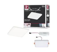 Paulmann 92397 Panel LED, luminaria empotrable Veluna VariFit IP44, 125x125 mm, cuadrado, incl. 1x8,5 W, luminaria de techo, satinado, plástico 4000 K