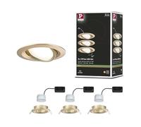 Paulmann 92404 Nova - Foco empotrado (84 mm, 50 °, 3 x 6 W, 3 x 470 lm, 230 V, 2700 K, color dorado mate