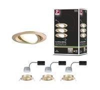 Paulmann 92406 - Foco empotrado LED (3-Step-Dim, Nova esquinero, 84 mm, 50 °, 3 x 6 W, 3 x 470 lm, 230 V, regulable 2700 K, color dorado mate