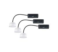 Paulmann 92477 Luminaria empotrable LED Choose módulo Coin, juego de 3, EasyDim, redondo 3x6,5 W regulable, satinado, foco empotrable, plástico 2700 K