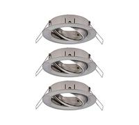 Paulmann 92485 Luminaria empotrable LED Choose Spot orientable, máx. 3x10 W, foco empotrable en el techo, acero mate, lámpara empotrable, aluminio