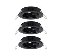 Paulmann 92487 Luminaria empotrable LED Choose Spot orientable, máx. 3x10 W, foco empotrable en el techo, negro mate, lámpara empotrable, aluminio