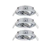 Paulmann 92488 Luminaria empotrable Choose, foco orientable, máx. 3x10 W, proyector incorporado en el techo, cromo, lámpara empotrable, aluminio