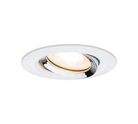 Paulmann 92903 Luminaria empotrable LED Nova orientable, redonda 7 W foco IP65 resistente a salpicaduras de agua GU10 fuente de luz, blanco