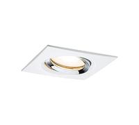 Paulmann 92904 Luminaria empotrable LED Nova, foco empotrable cuadrado, IP65 resistente a chorros de agua, juego completo de 1 ud., 7 W, incl. lámpara GU10, blanco, orientable