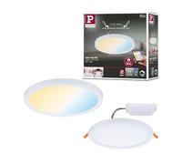 Paulmann 93043 Panel LED, luminaria empotrable Areo VariFit IP44 Zigbee Tunable White 175 mm red. incl. 1x13 W reg., blanco, techo, plástico 3000 K
