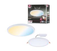Paulmann 93044 Panel LED, luminaria empotrable Areo VariFit IP44 Zigbee Tunable White 230 mm red. incl. 1x16 W reg., blanco, techo, plástico 3000 K