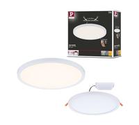 Paulmann 93050 Panel LED, luminaria empotrable Areo VariFit IP44, 3 Step Dim, 230 mm, redondo, incl. 1x16 W, regulable, blanco, plástico, 3000 K