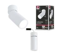 Paulmann 93087 Lámpara de techo LED, superficie Turnal 470lm 3-Step-Dim, orientable, redonda, incl. 1x6 W regul., plafón blanco mate metal 2700 K Coin