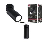 Paulmann 93089 Lámpara de techo LED, superficie Turnal 470lm 3-Step-Dim, orientable, redonda, incl. 1x6 W regul., plafón negro mate metal 2700 K Coin