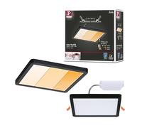 Paulmann 93101 Panel LED empotrable Areo IP44 175x175mm, 3StepDim, cuad., incl. 1x13W, reg., blanco cálido, negro, plástico, lámpara de techo, 2000K