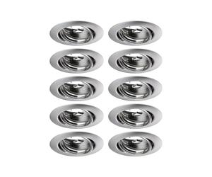 Paulmann 93399 Luminaria empotrable LED Base, redonda, orientable máx. 10x10 W, foco empotrable, acero mate, lámpara empotrable, metal, foco de techo, GU10