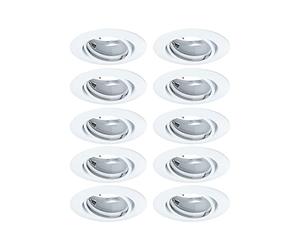 Paulmann 93400 Luminaria empotrable LED Base, redonda, orientable máx. 10x10 W, foco empotrable, blanco, lámpara empotrable, metal, foco de techo, GU10