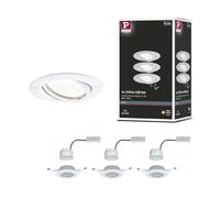 Paulmann 93423 Luminaria empotrable LED Base, redonda, incl. 3x5 W, foco empotrable, blanco, Spot, metal, lámpara empotrable 3000 K