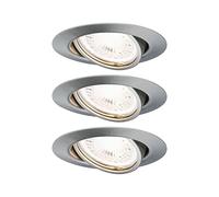 Paulmann 93424 Luminaria empotrable LED Base, redonda, incl. 3x5 W regulable, foco empotrable, acero mate, Spot, metal, lámpara empotrable 3000 K GU10