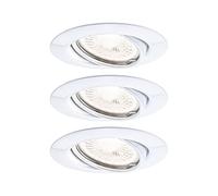 Paulmann 93426 Luminaria empotrable LED Base, redondo, incl. 3x5 W, regulable, foco empotrable, blanco, foco, metal, lámpara empotrable 3000 K GU10