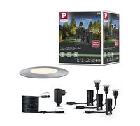 Paulmann 936.97 Outdoor Plug & Shine Floor Mini, juego básico de 3 uds., 3000 K, 3x2,5 W 24 V 93697 Luminaria empotrable en el suelo LED, iluminación exterior