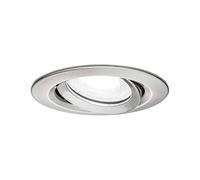 Paulmann 93671 Luminaria empotrable LED Nova Plus, redonda, orientable, 6 W IP65 reg., Spot, acero mate, aluminio-zinc, lámpara empotrable 4000 K GU10