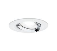 Paulmann 93673 Luminaria empotrable LED Nova Plus, redonda, orientable, 6 W IP65 reg., Spot, blanco mate, cromo, aluminio-zinc, lámpara 4000 K GU10