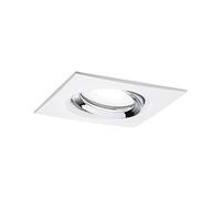 Paulmann 93674 Luminaria empotrable LED Nova Plus, cuadrada, orientable, 6 W IP65 reg., Spot, blanco mate, cromo, aluminio-zinc, lámpara 4000 K GU10