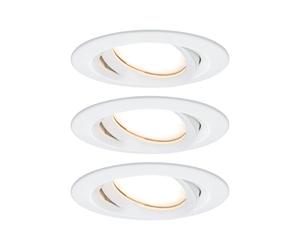 Paulmann 93682 Luminaria empotrable LED Nova Plus, set de 3, red., orientable, 3x6,8 W IP65 reg., foco empotrable, blanco mate, Spot, aluminio 2700 K