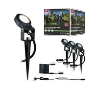 Paulmann Foco de jardín Plug & Shine Sting 93696 3x6 vatios 3000 K blanco cálido IP67 regulable