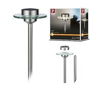 Paulmann 93764 Special Solarspieß Ufo IP44 - Lámpara solar LED (1 bombilla de 0,2 W, acero inoxidable, luz solar transparente, acero inoxidable/cristal)