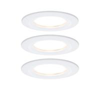 Paulmann 93870 Luminaria empotrable LED, Coin, foco empotrable plano Slim, proyector de techo redondo 3x6,8 W, blanco, lámpara empotrable regulable, IP44 resistente a salpicaduras de agua