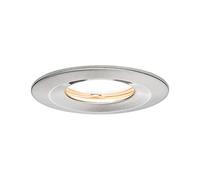 Paulmann 93882 Luminaria empotrable LED, Coin, foco empotrable plano Slim, proyector de techo redondo 6,8 W, acero, lámpara empotrable regulable, IP65 resistente a chorros de agua