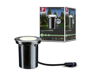 Paulmann 939.07 Luminaria empotrable suelo exterior Plug&Shine 3000 K 6 W 24 V ángulo irradiación 20° orientable 93907, foco empotrable LED exterior