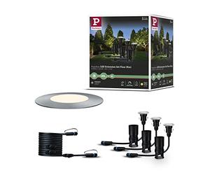 Paulmann 939.49 Outdoor Plug & Shine Floor Mini, juego de ampliación de 3 uds., IP67 3000 K 3x2,5 W 24 V 93949 Luminaria empotrable en el suelo LED, iluminación exterior, proyector de suelo