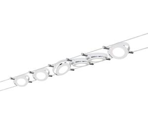 Paulmann 94106 LED sistema de cable RoundMac juego básico extensible blanco cálido 6x4W LED blanco mate cable luminaria luminaria colgante