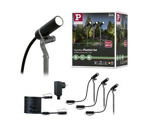 Paulmann 94154 Luminaria exterior LED Plug & Shine juego foco Plantini 3000K 24V antracita, aluminio 94154 lum.exterior, ilum. con focos, proyector