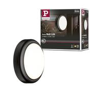 Paulmann 94188 Aplique exterior 230 V IP44 resistente a salpicaduras de agua, lámpara de pared 15 W 3000 K blanco cálido, foco de pared, plástico gris