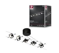 Paulmann 94290 Sistema de cables Mac II cuadrado máx. 5x10 W, lámpara de techo, negro mate, lámpara de cable, metal, plástico, cable de acero GU5,3