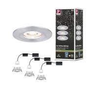Paulmann 94305 Luminaria empotrable Nova Mini LED Coin, set de 3, redonda, fija 3x4 W, foco techo, alu. torneado, aluminio, blanco cálido 2700 K 12 W