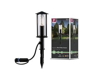 Paulmann 94323 Luminaria exterior LED Plug & Shine Classic, minibaliza, IP44 incl. 1x2 W, regulable, clara, metal, 3000 K E14