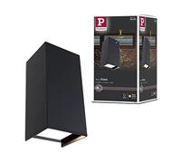 Paulmann 94325 Luminaria exterior LED, aplique exterior Flame, juego de 2, IP44, cuadrado, incl. 2x5,8 W, antracita, aluminio, 3000 K