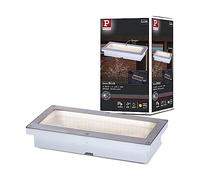 Paulmann 94337 Luminaria exterior LED empotrable en suelo, Brick, detector mov., IP67 200x100 mm, cuad. incl. 1x1,6 W gris alu., metal, inox., 3000 K