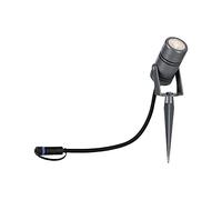 Paulmann 94367 Plug & Shine LED luz exterior foco de jardín Radon IP65 3000K 11W gris regulable sistema de iluminación de jardín aluminio