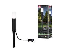 Paulmann 94533 Luminaria exterior LED Plug & Shine Baliza Flarea IP65 200mm, blanco cálido, incl. 1x3,6W, regulable, negro, metal, 3000K