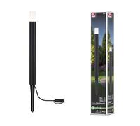 Paulmann 94537 Luminaria exterior LED Plug & Shine Baliza Flarea IP65 600mm, blanco cálido, incl. 1x3,6W, regulable, negro, metal, 3000K